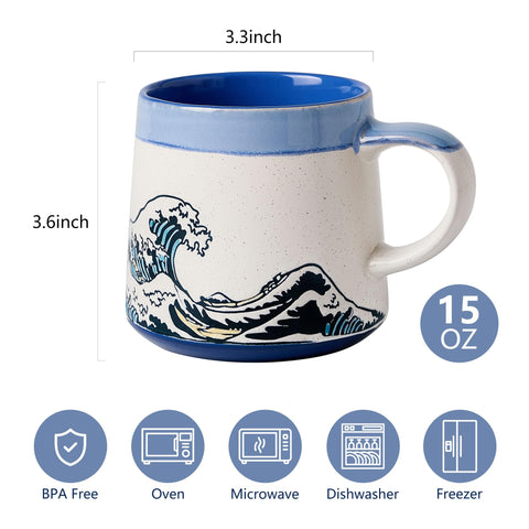 BICETTO ergonomic handle mug for comfortable grip.