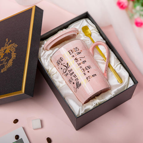 Biching gift box set featuring mug, lid, spoon, and card for effortless gifting.
