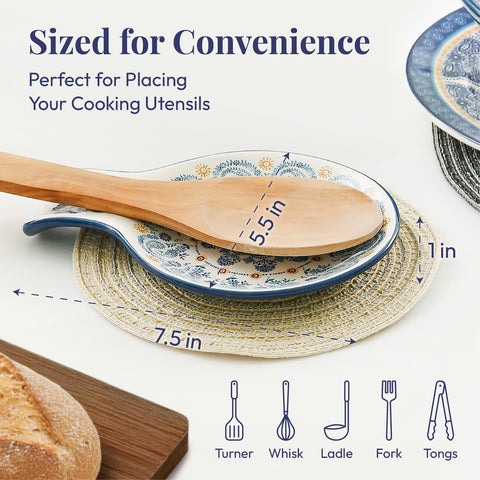 Bico Blue Talavera spoon rest ceramic material adds durability for daily use