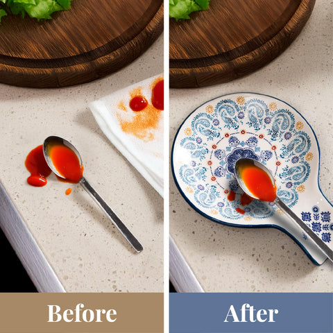 Bico Blue Talavera spoon rest is dishwasher safe for easy cleaning