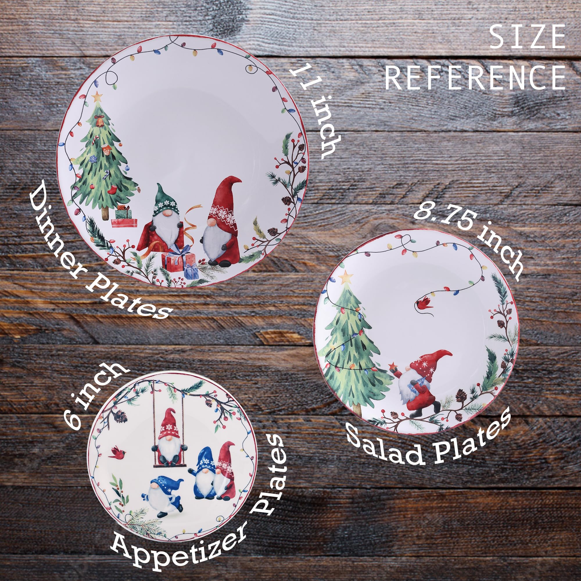 Bico Christmas Gnomes plates idea for coordinating tableware and decor.