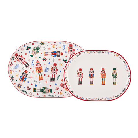 Bico Christmas Soldier 16-inch oval platter for festive serving and table decor.