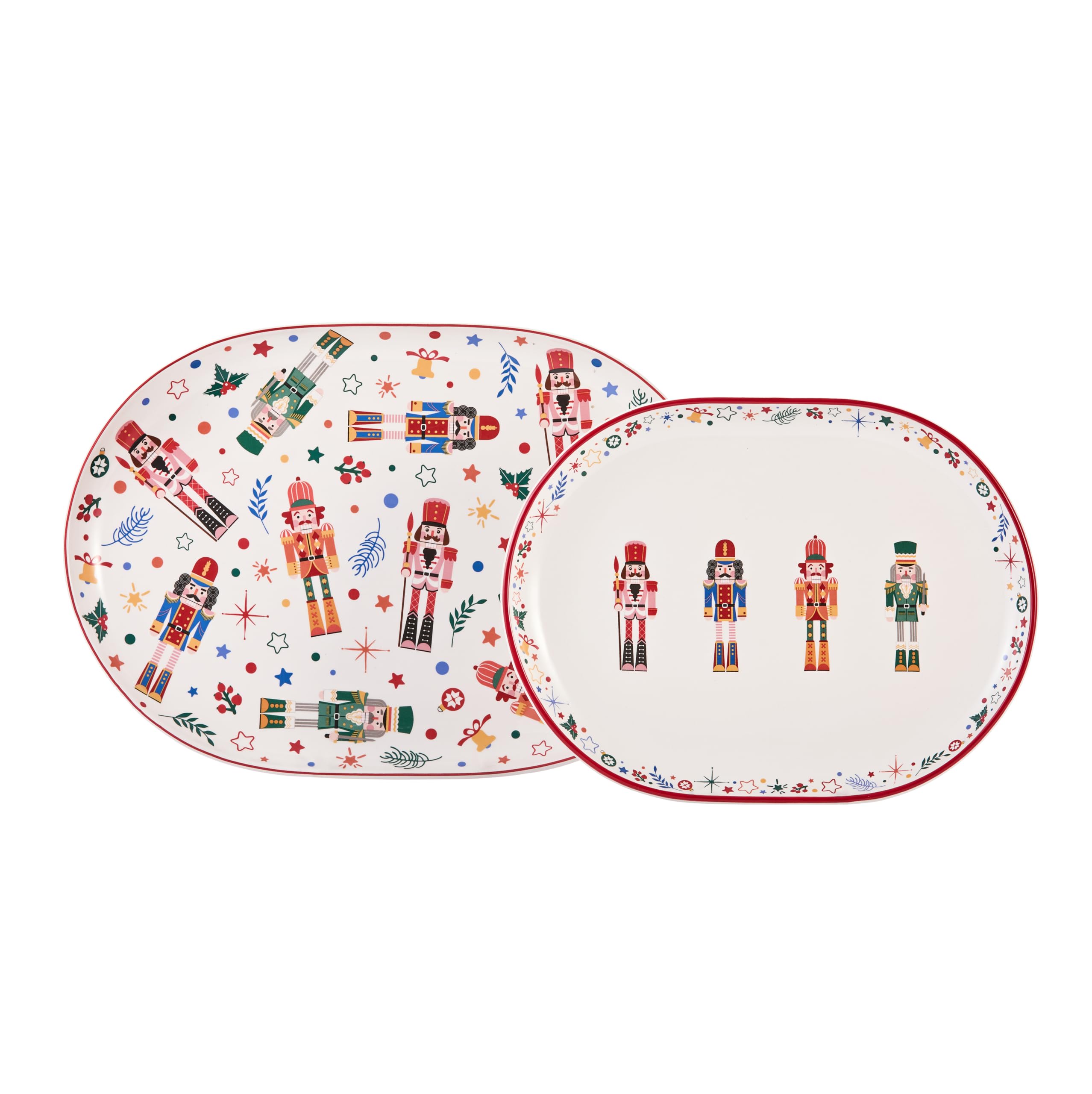 Bico Christmas Soldier oval platter is dishwasher-safe for easy cleanup after holiday meals.