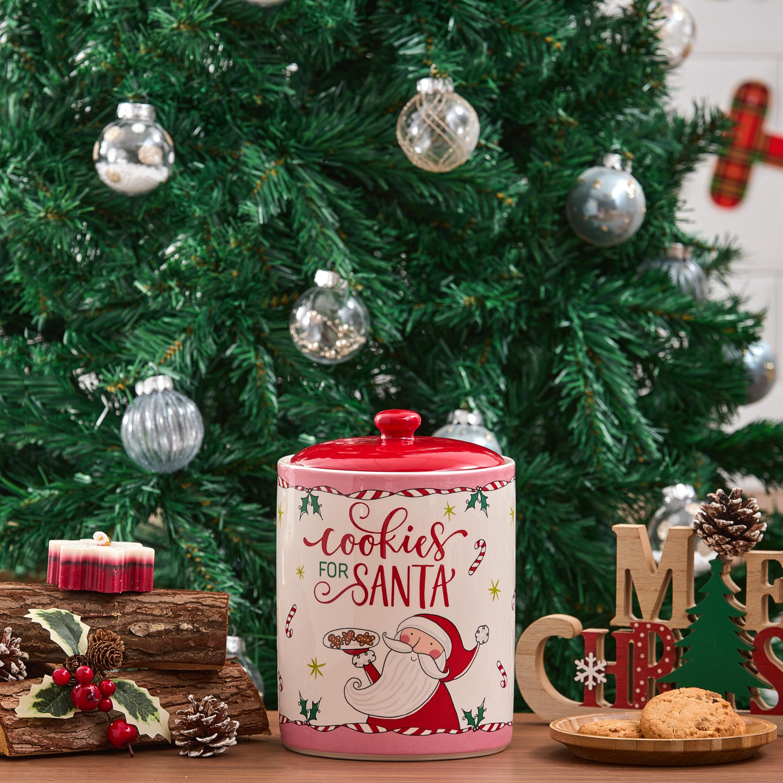 Pair with matching cookies and milk set for Santa.