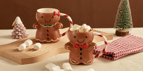 Bico Gingerbread Man mug in gift box, ready for gifting.