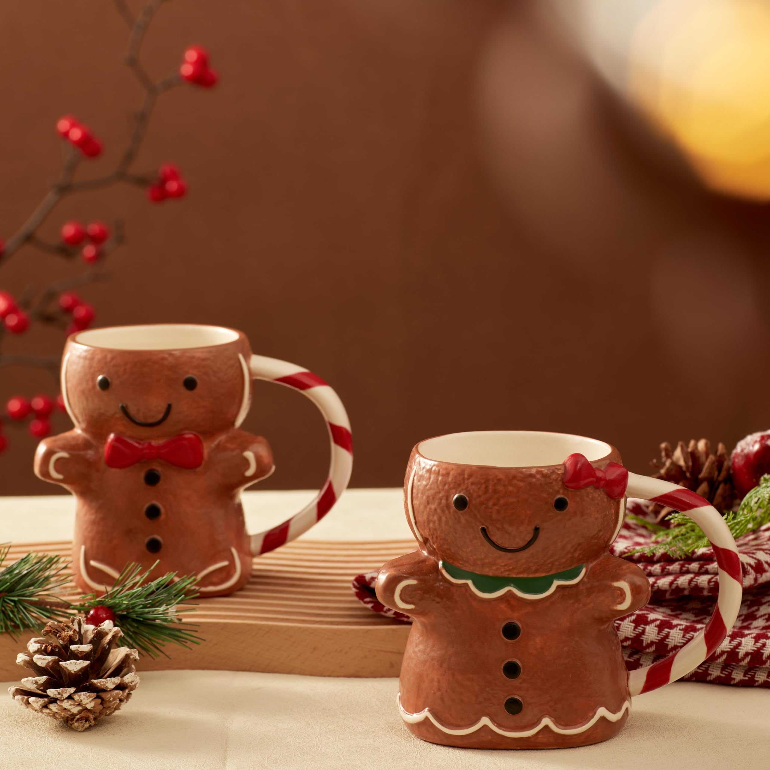 Bico Gingerbread Man mug microwave-safe for quick warm beverages.