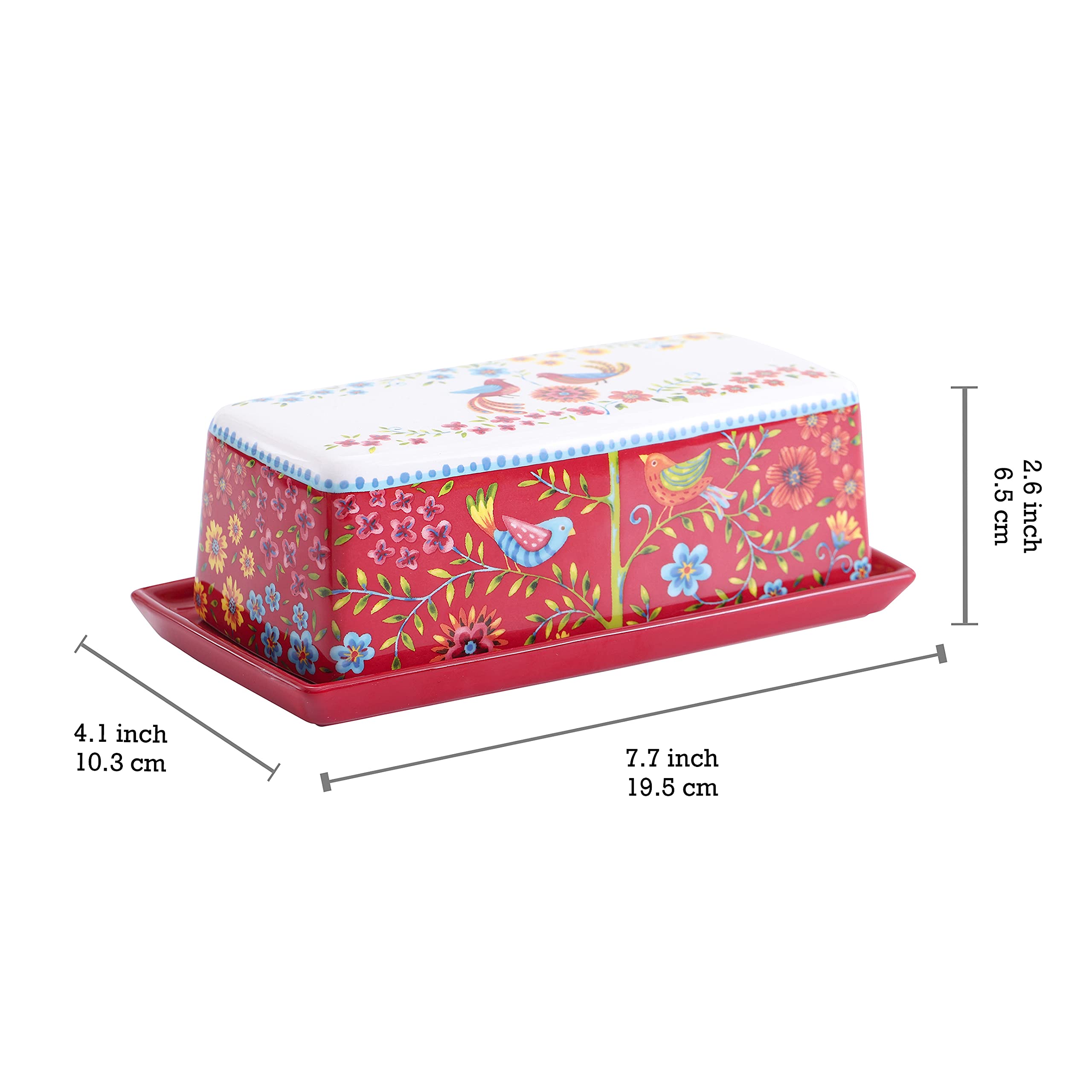 Bico butter dish on kitchen counter displaying pattern and glossy glaze
