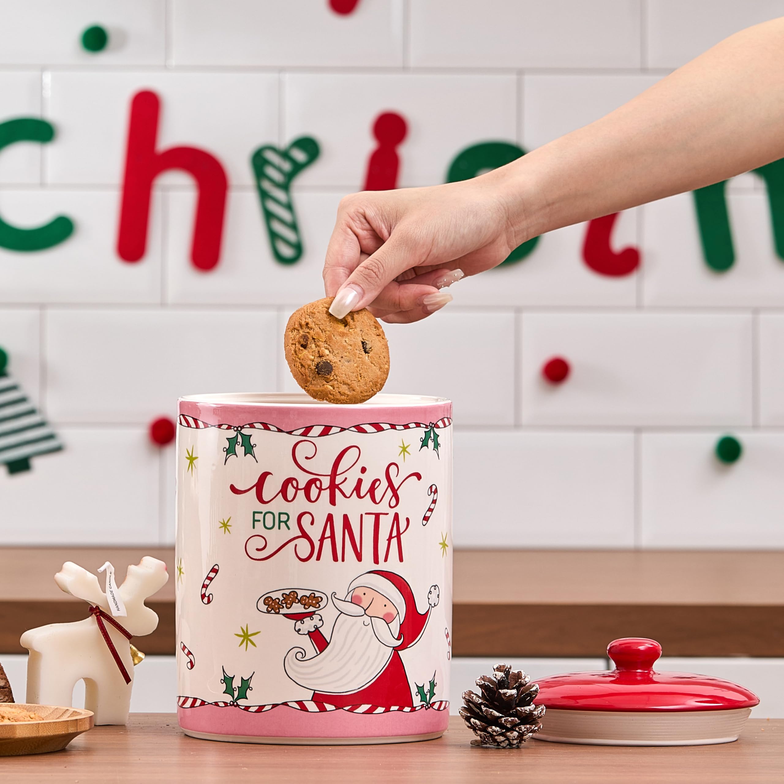 Bico Santa design enhances holiday-themed kitchen decor.