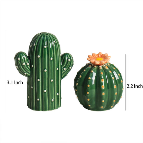 Bicuzat hand-painted cactus shakers with glossy glaze add playful charm to kitchens