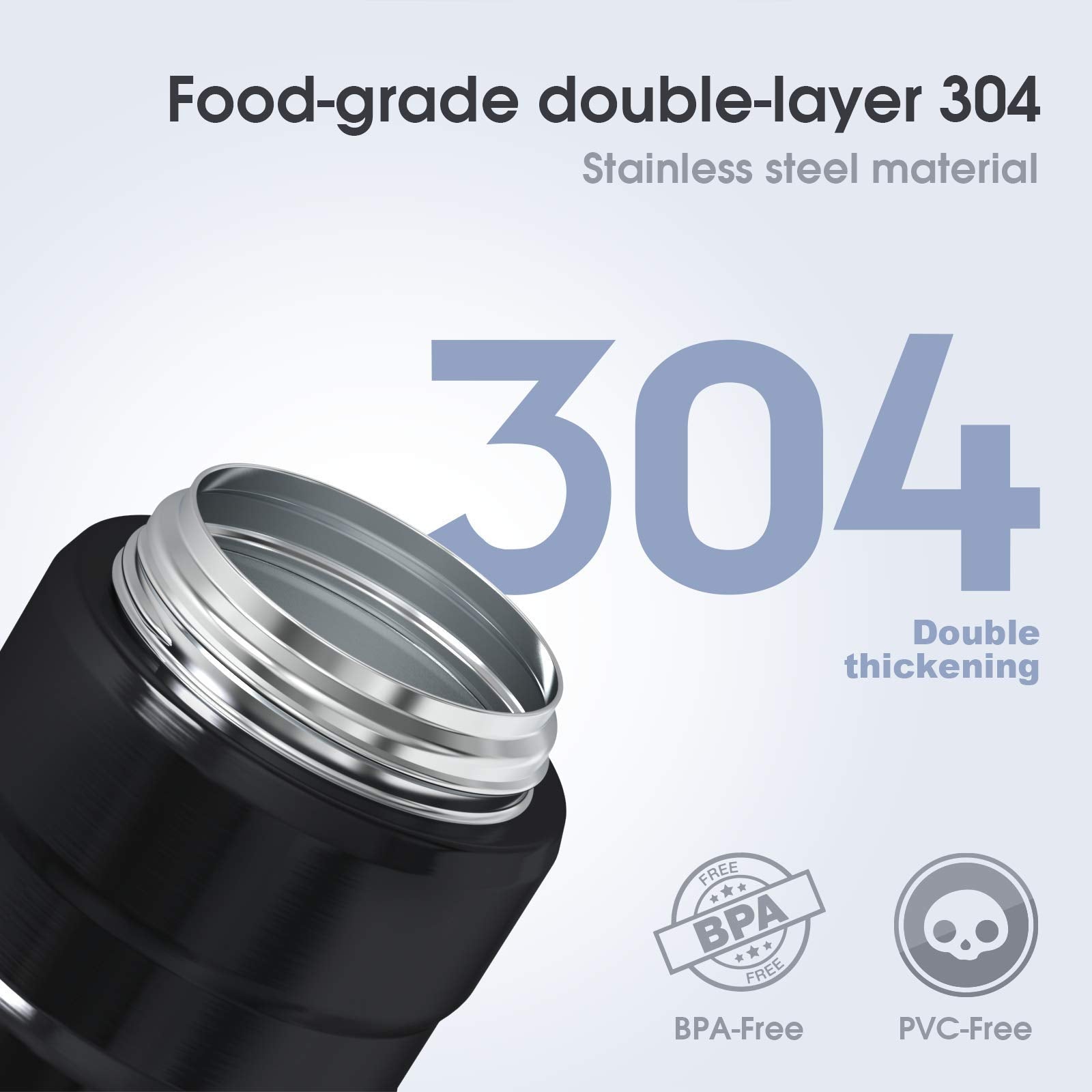 Bidakid double-wall vacuum insulation keeps meals hot or cold.