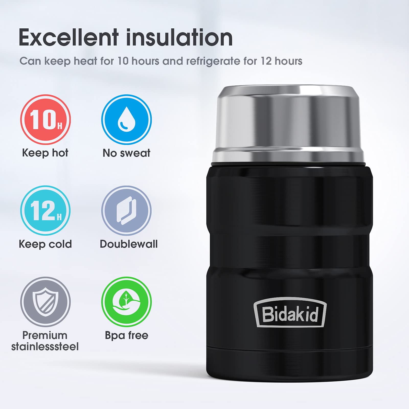Bidakid lid doubles as a bowl for convenient meals.