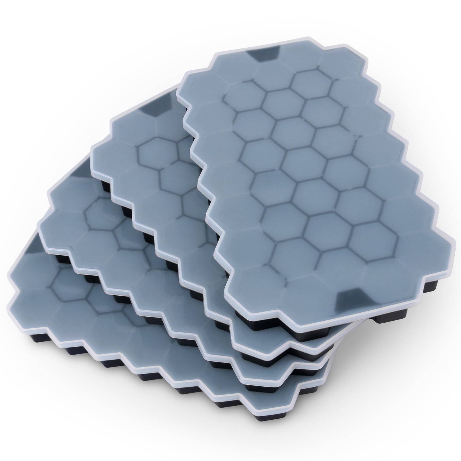 Bidful 37-grid silicone ice trays with lid for quick, easy-release ice cubes.