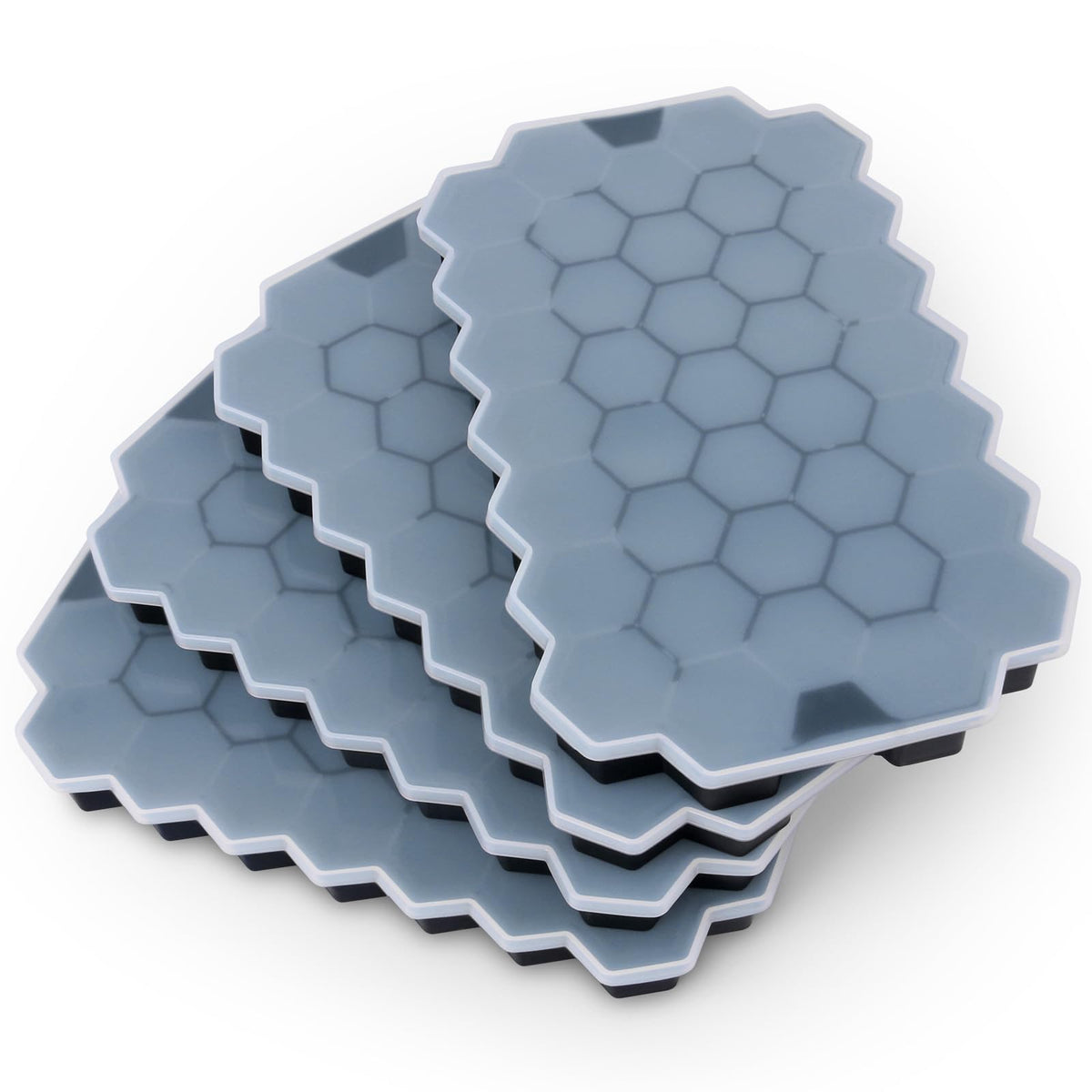 Bidful 37-grid silicone ice trays with lid for quick, easy-release ice cubes.