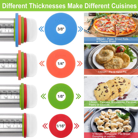 BIDFUL removable rings enable quick thickness adjustments for cookies and pies