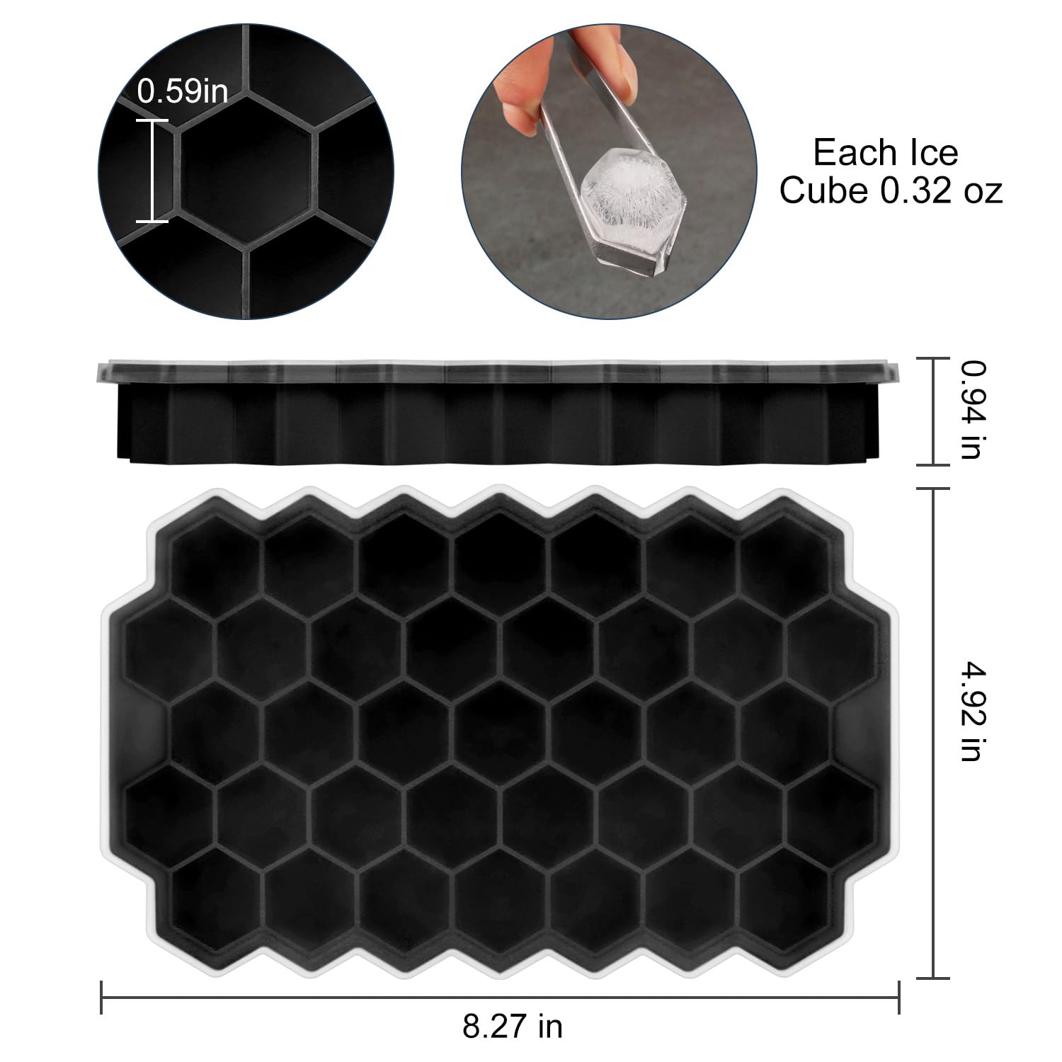 Bidful silicone ice cube tray with lid simplifies removing cubes for fast freezing.