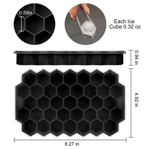 Bidful silicone ice cube tray with lid simplifies removing cubes for fast freezing.