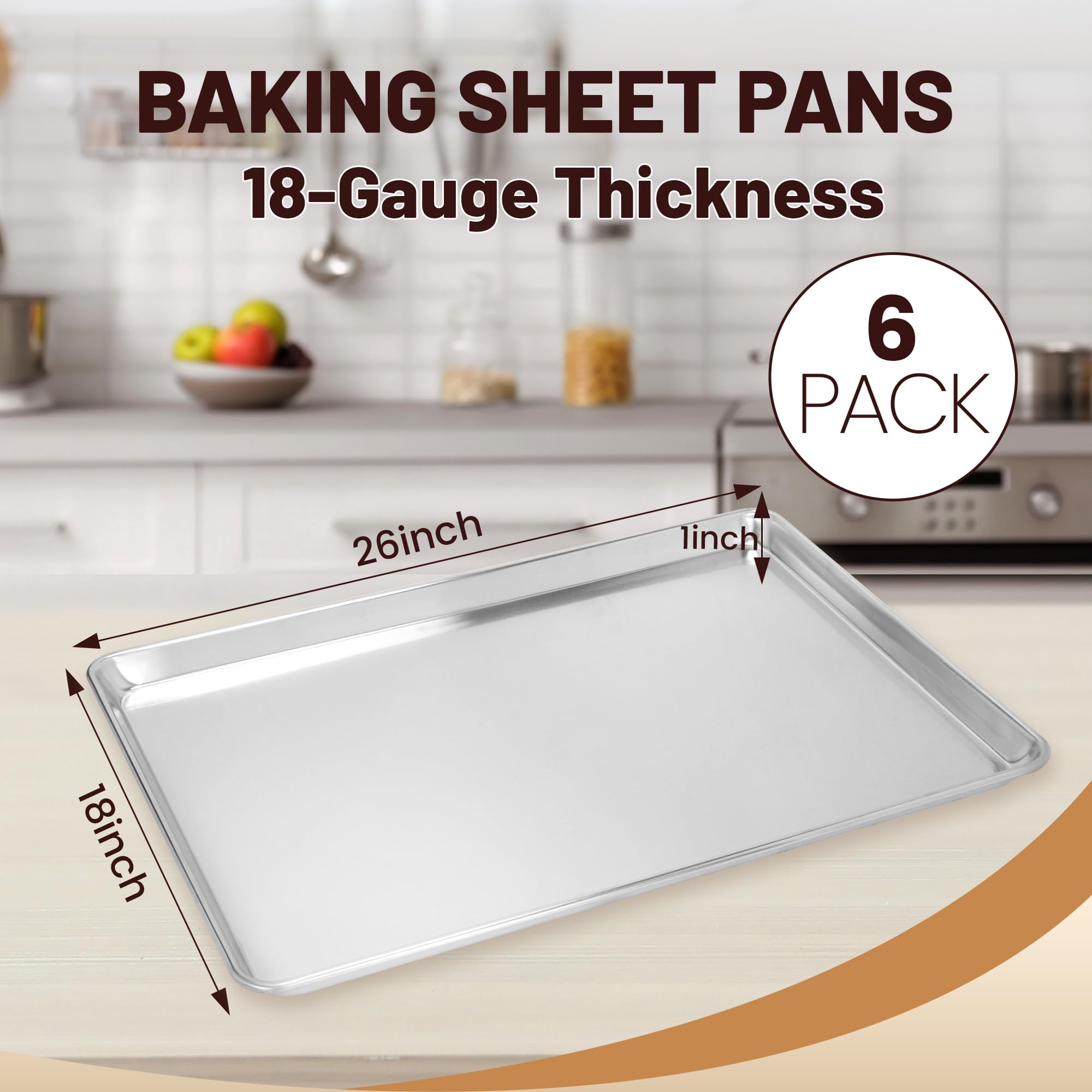 BIEAMA aluminum baking pan, professional six-pack for busy kitchens.