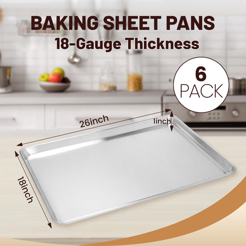 BIEAMA aluminum baking pan, professional six-pack for busy kitchens.