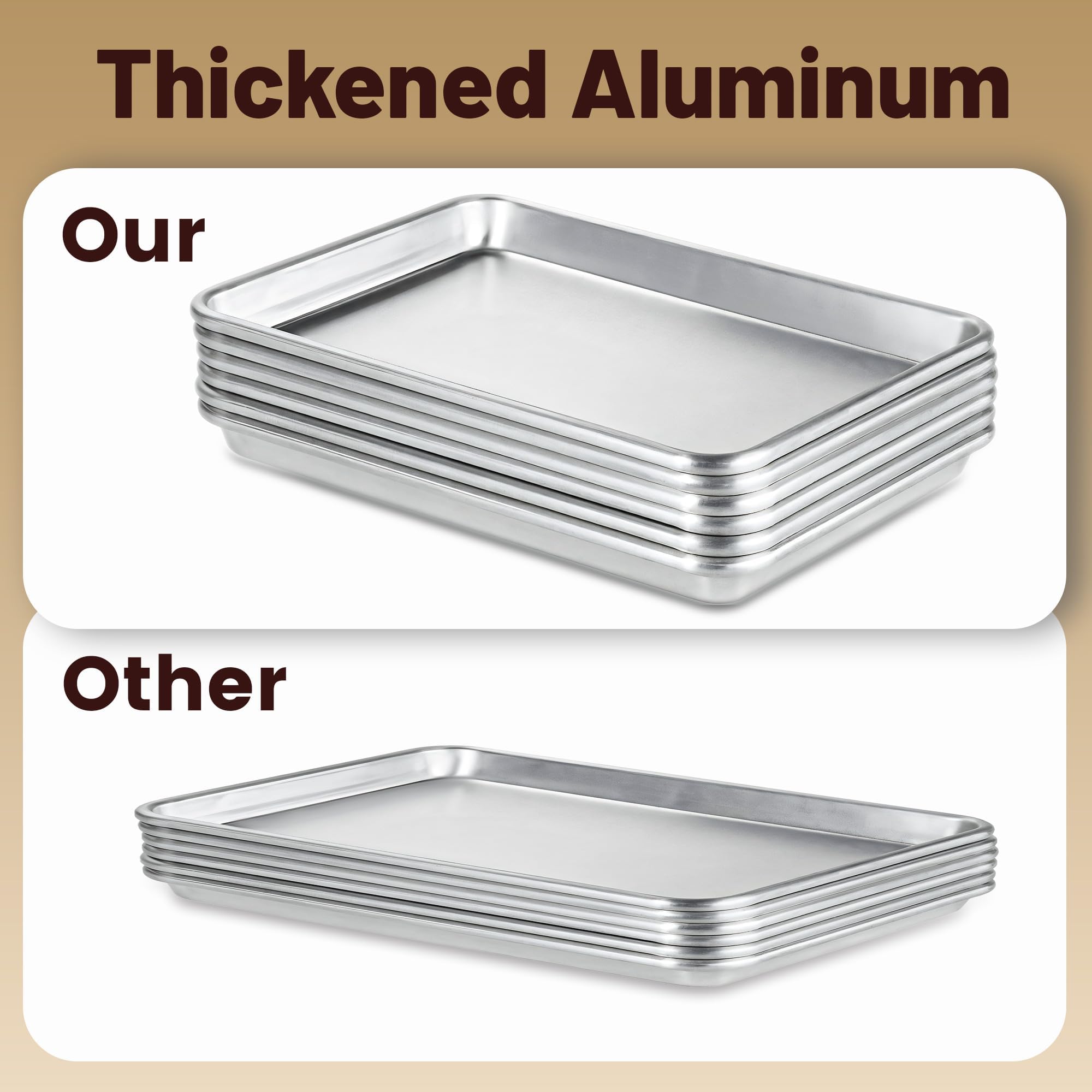 BIEAMA 13x18 pan edges and grip for safe, comfortable handling.