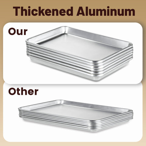 BIEAMA 13x18 pan edges and grip for safe, comfortable handling.