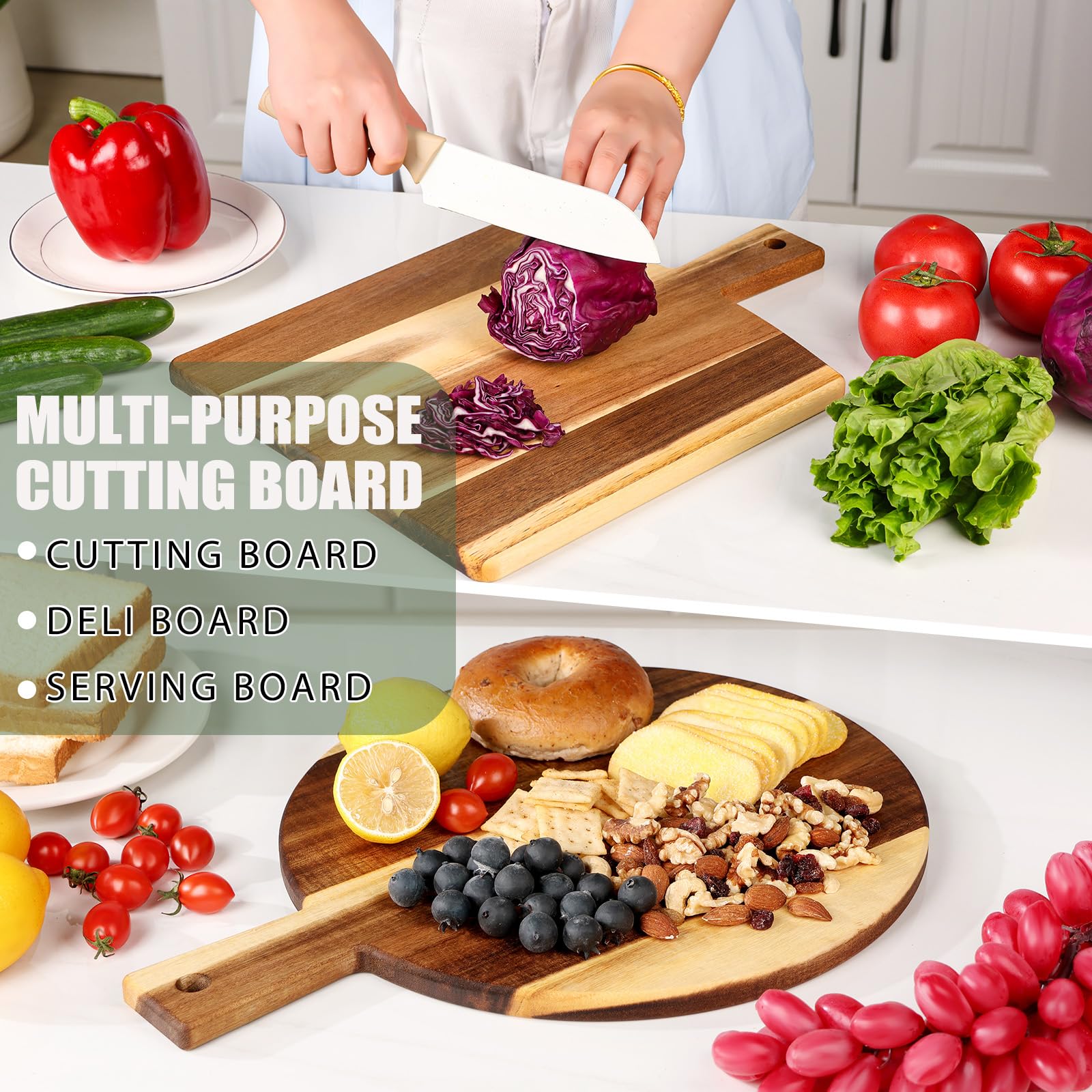 BIEOFFEI board stand display on a kitchen counter for organized serving