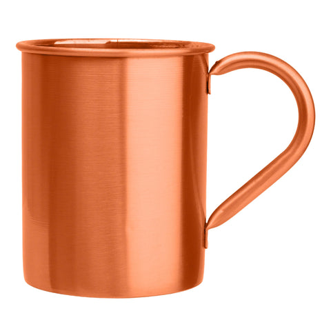 BIFFELY copper mug close-up highlighting smooth lip and solid handle.