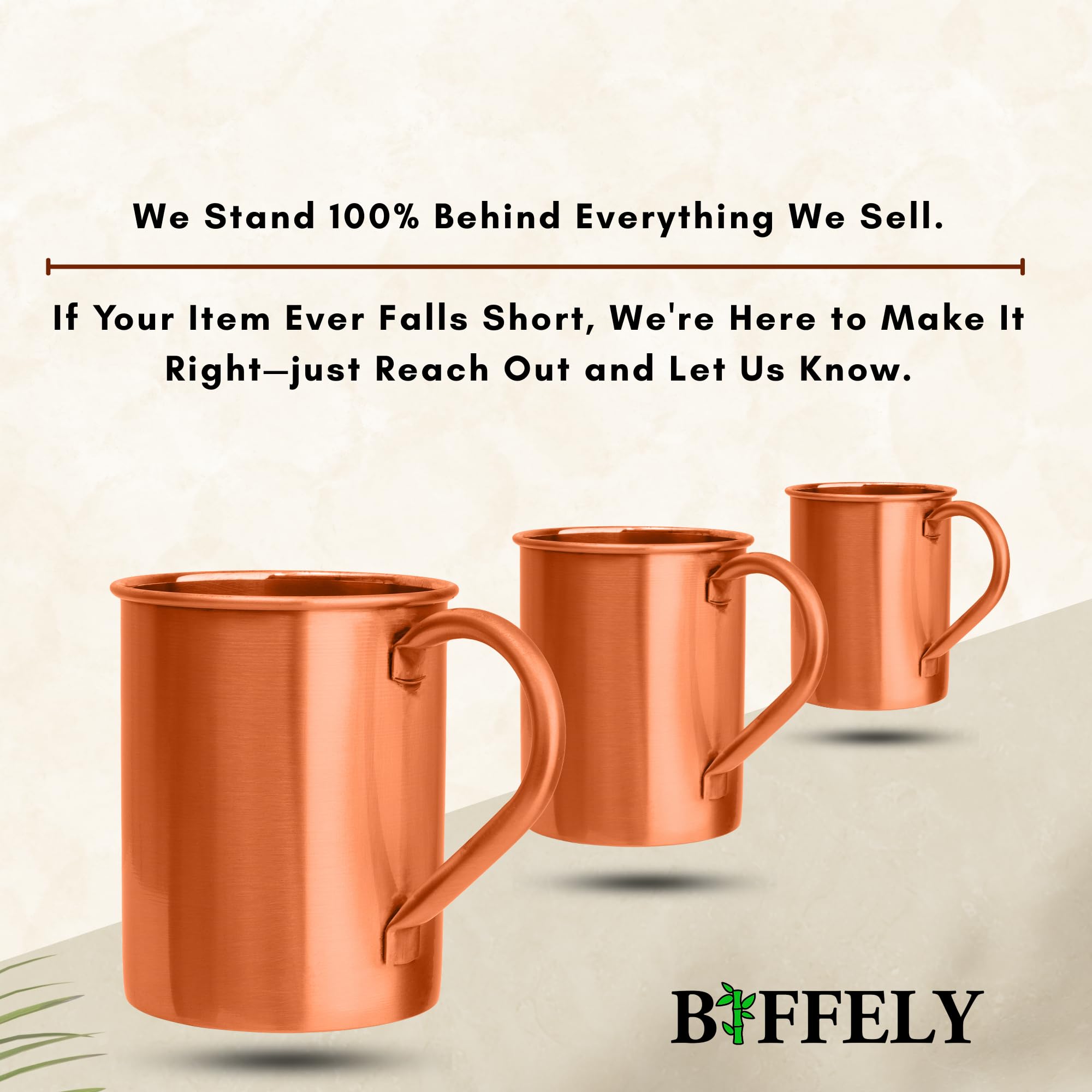 BIFFELY copper mug pouring into glass with ice.