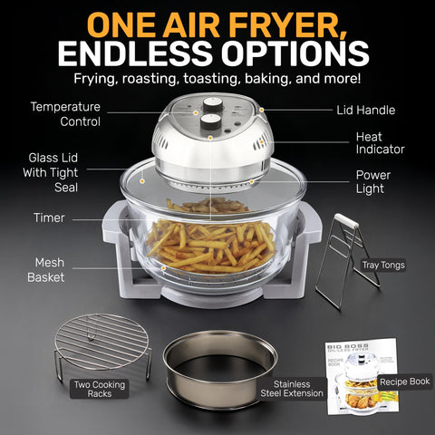 Big Boss 16Qt dishwasher-safe parts make post-cook cleanup easy.