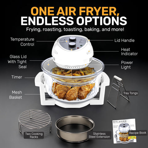 Big Boss dishwasher-safe racks and parts for easy cleanup