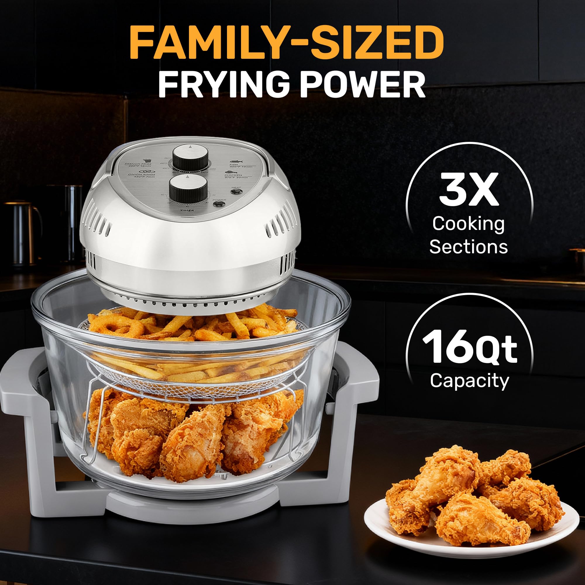 Big Boss 16Qt fries image showcasing crispy, oil-free texture.