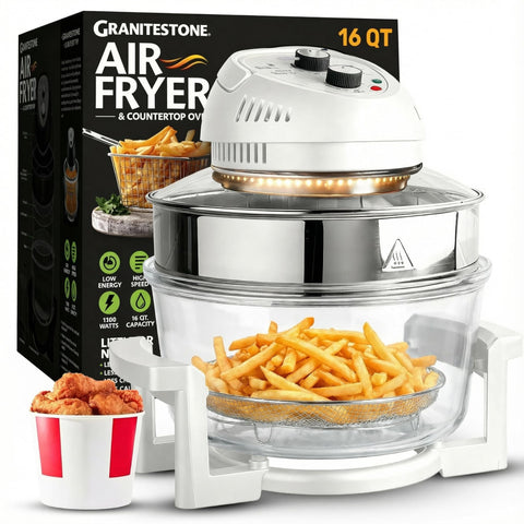 Big Boss 16Qt large glass bowl for easy, visible cooking progress