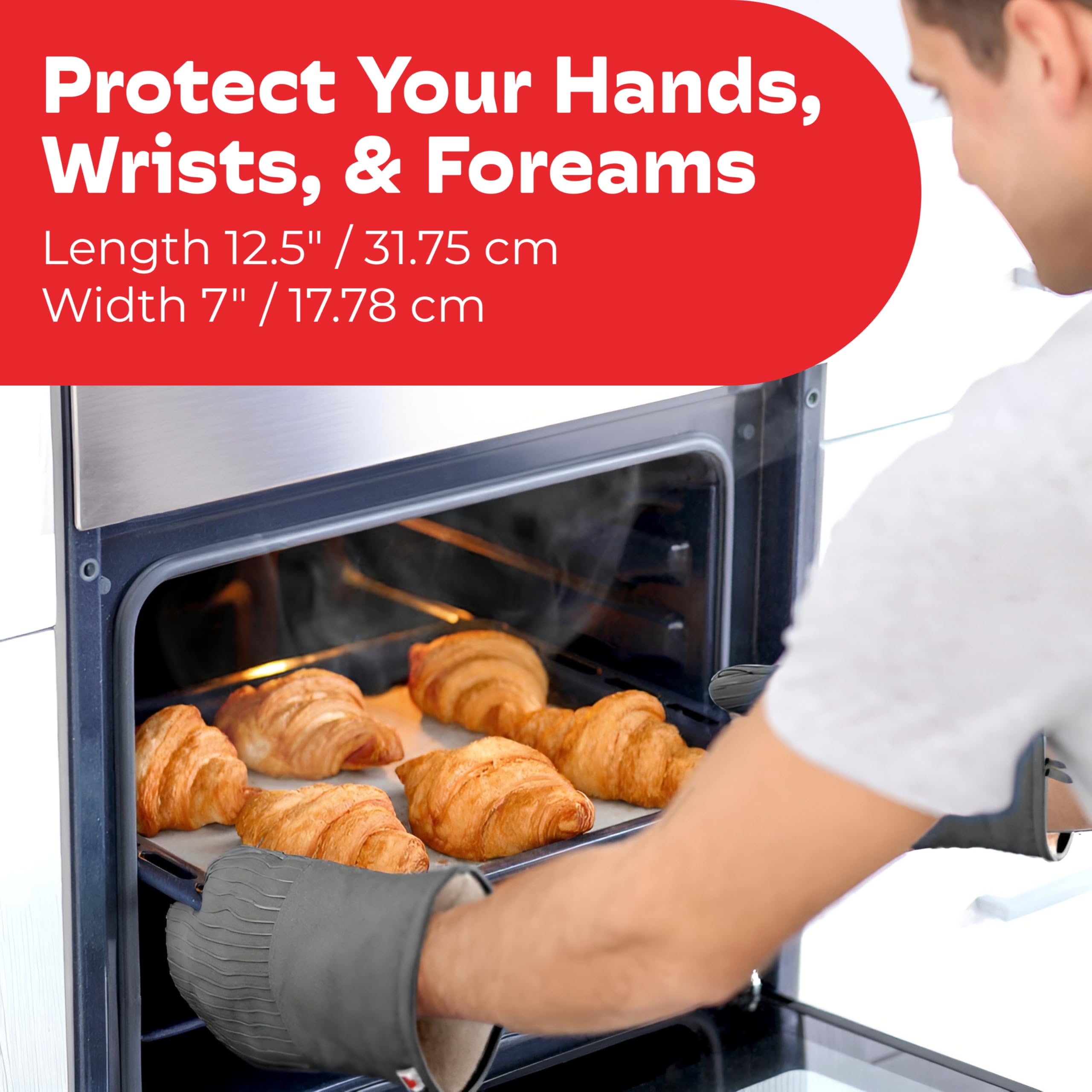 Heat resistance up to 536°F (280°C) noted for Big Red House mitts.