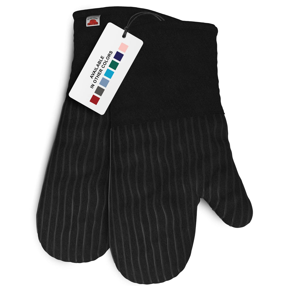 Big Red House black silicone oven mitts, secure grip for hot dishes up to 536°F
