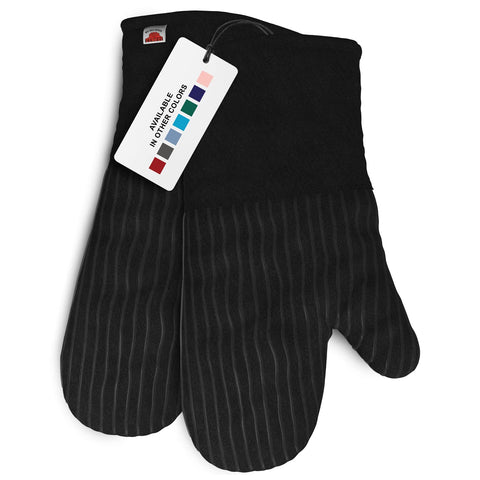Big Red House black silicone oven mitts, secure grip for hot dishes up to 536°F