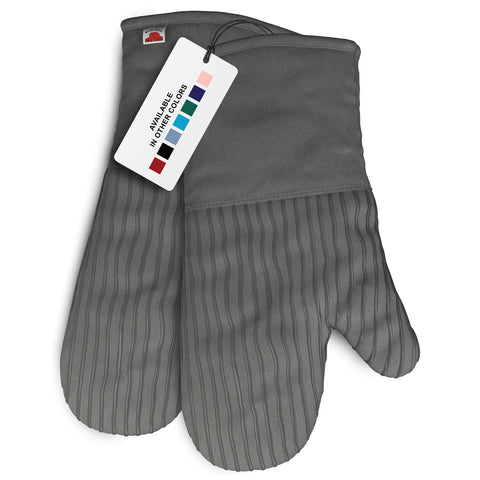 Big Red House gray silicone oven mitts, pair for safe handling of hot pots.