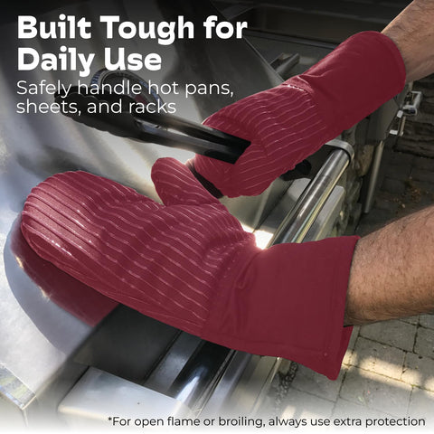 Big Red House mitts are machine washable for quick cleaning
