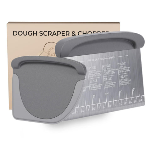 BIGFIT 2 in 1 upgrade bench scraper with stainless steel blade for precise dough cutting