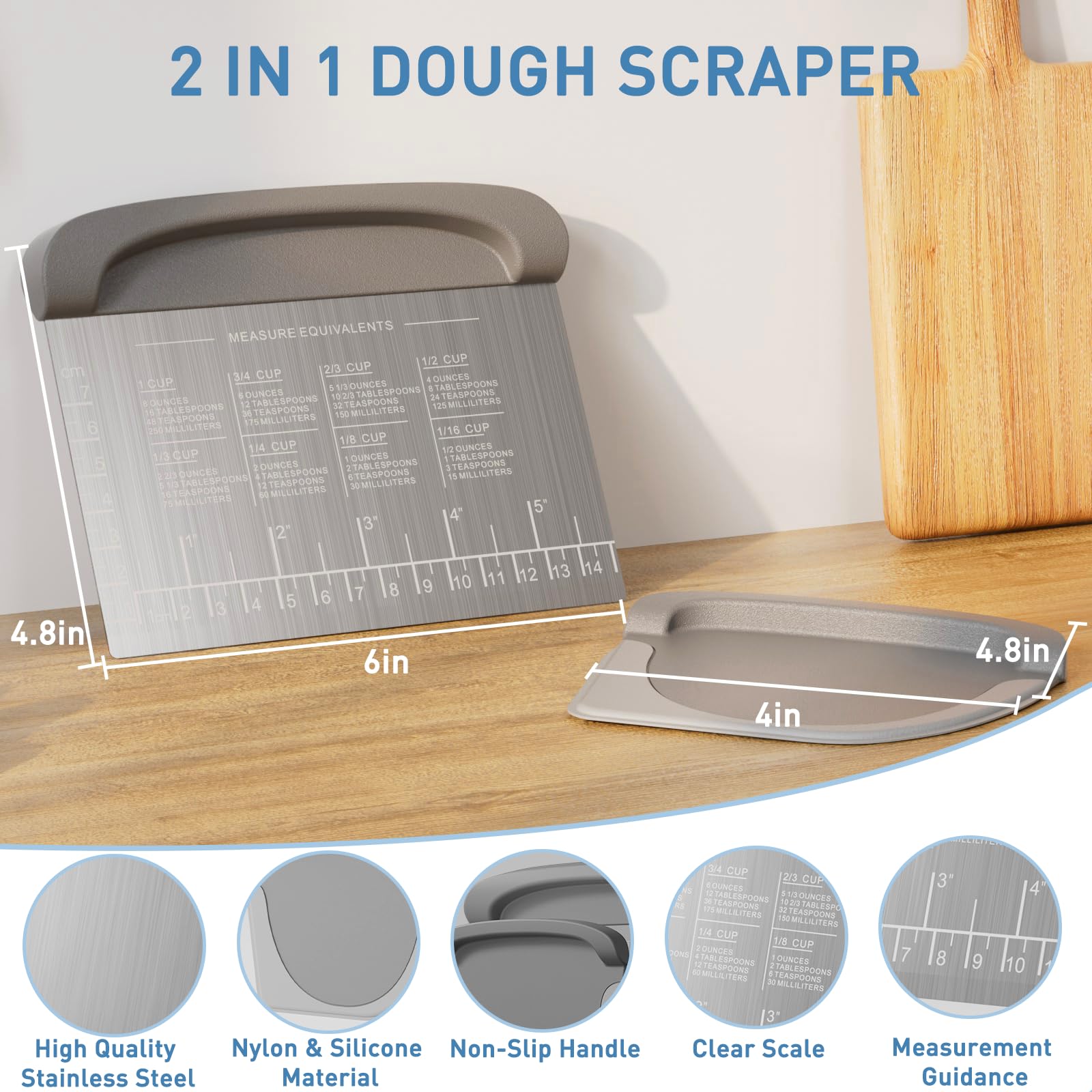 BIGFIT dough cutter with dual edge design for transferring and shaping pastry