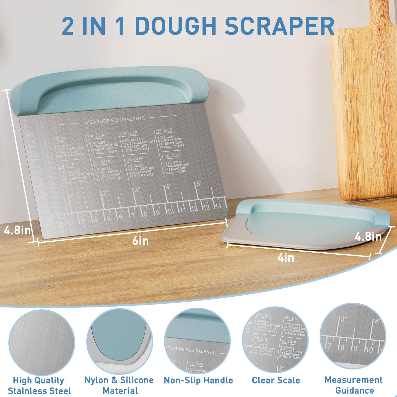 BIGFIT ergonomic bench scraper with comfortable grip for extended kneading sessions