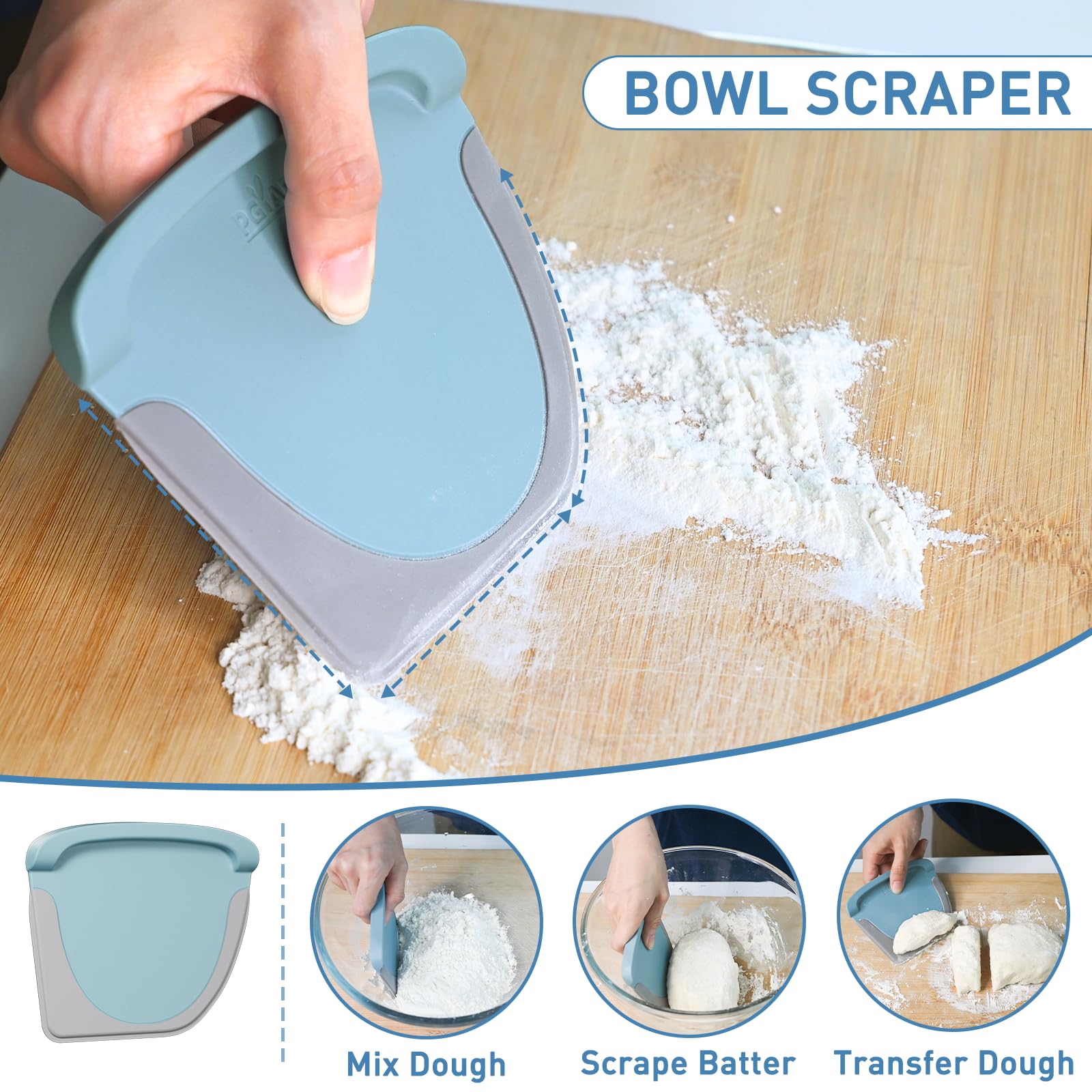 BIGFIT silicone bowl scraper with flexible edge for thorough bowl scraping