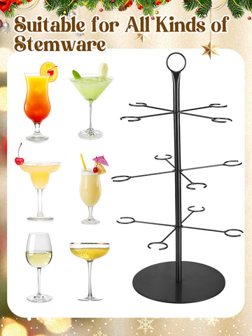 Biggun cocktail tree stand mimosa margarita cups highlights versatile stemware display for parties.
