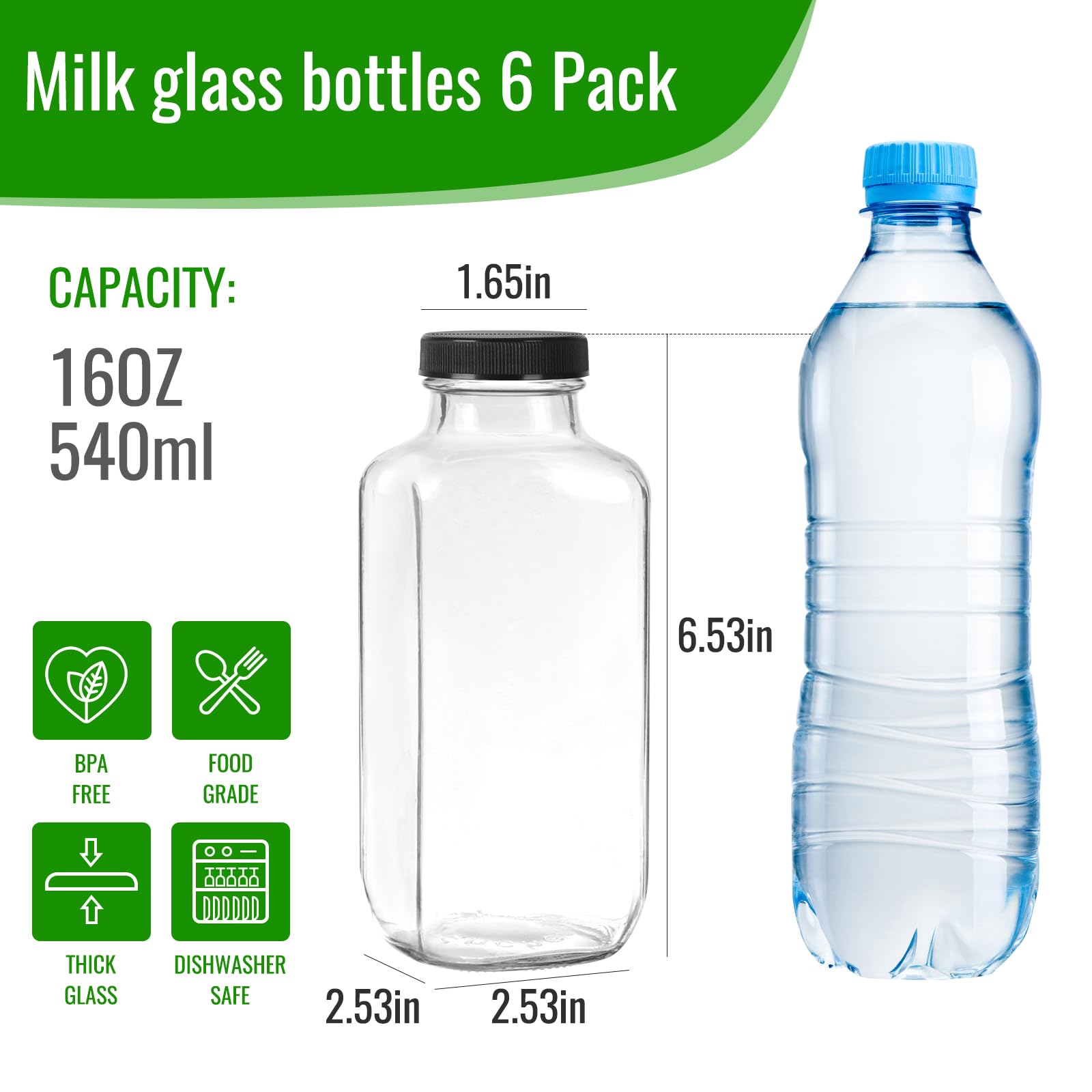 BIGIVACA square bottle saves fridge space with compact design.