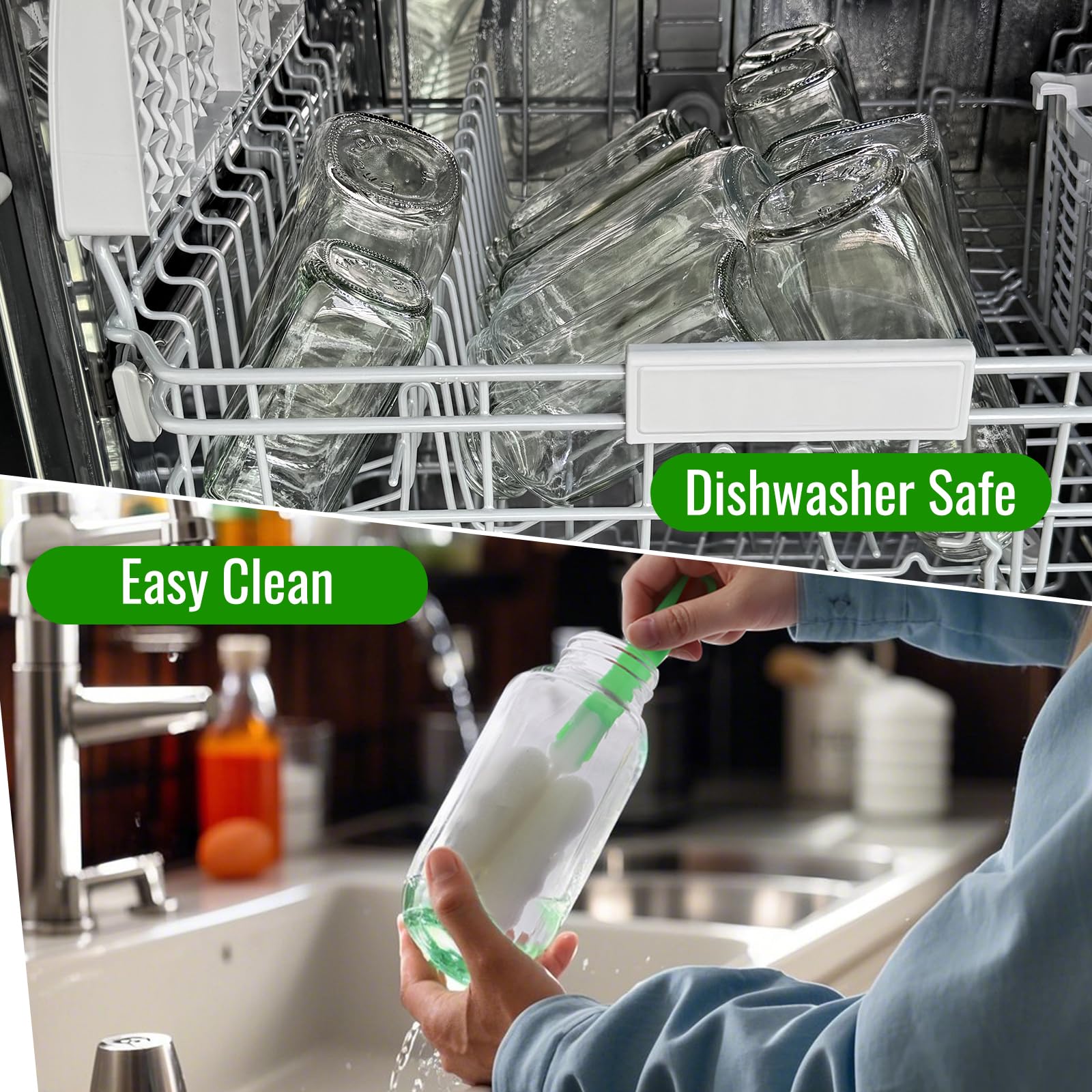 BIGIVACA smooth inner wall makes cleaning quick and dishwasher safe.