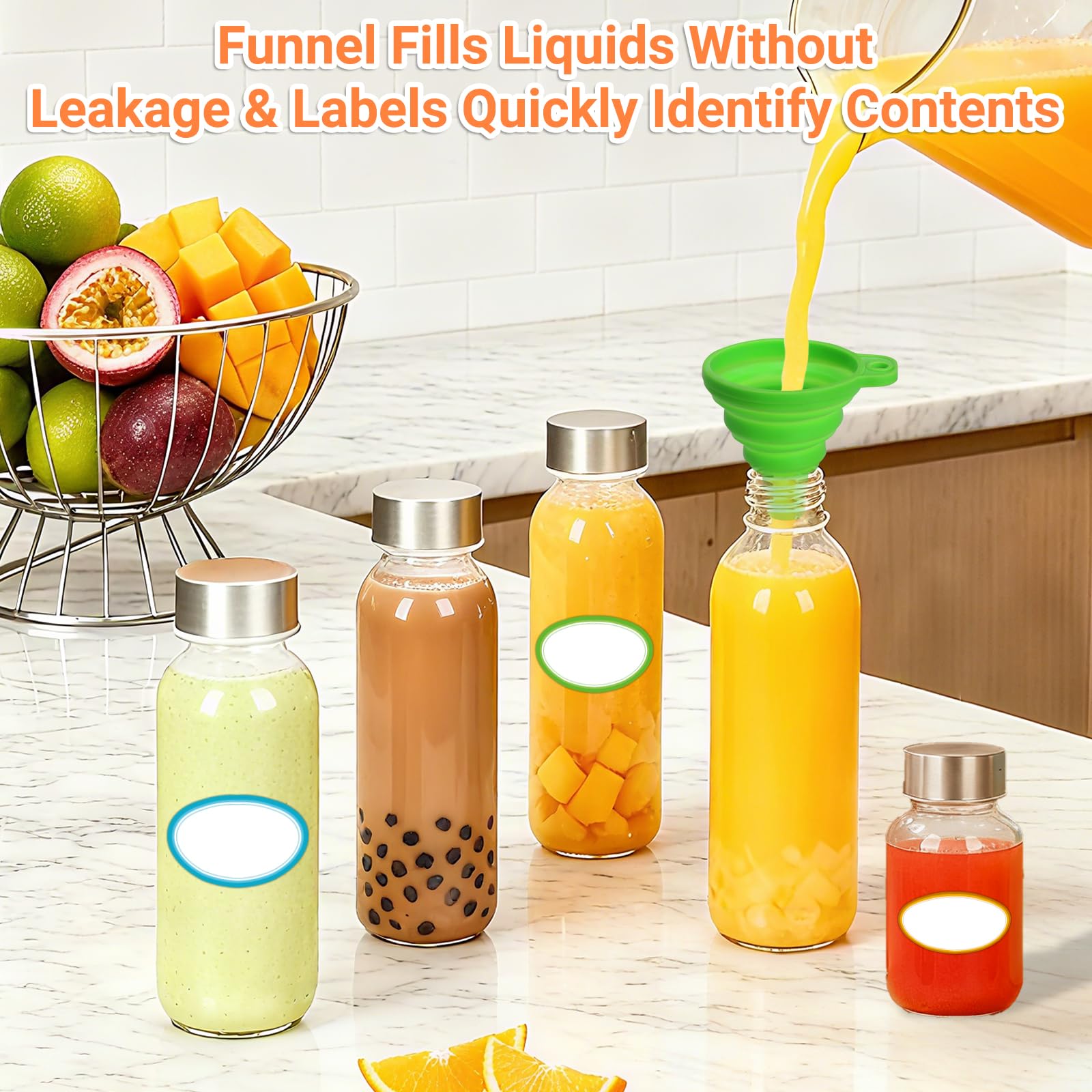 BIGIVACA precision funnel for mess-free filling of juices and drinks