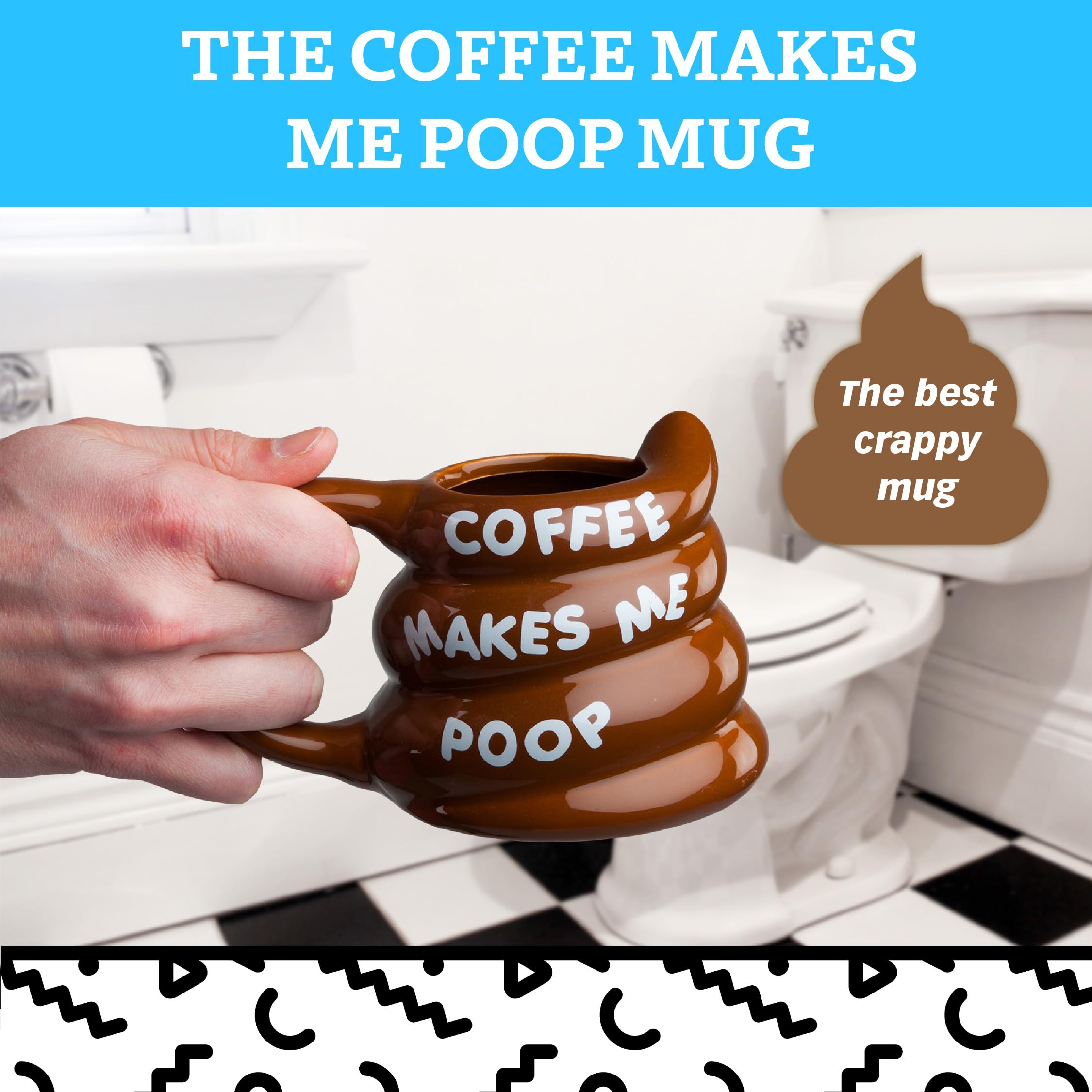 BigMouth Inc coffee makes me poop mug features a quirky morning twist.