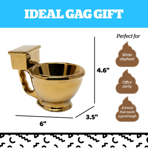 Easy-clean design of the BigMouth Inc Golden Toilet Mug after use.