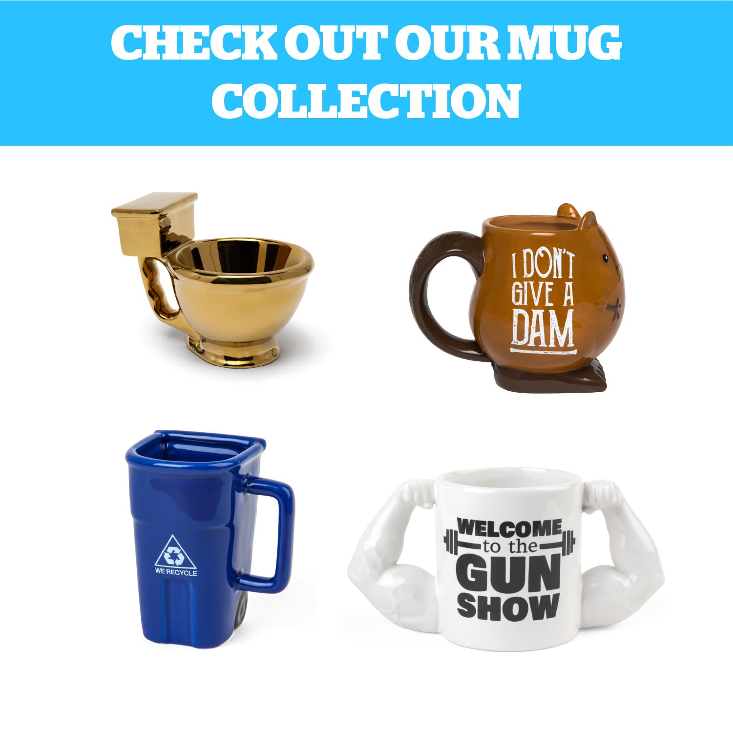 BigMouth Inc Happy Camper Mug on a kitchen counter, versatile for treats or pens.