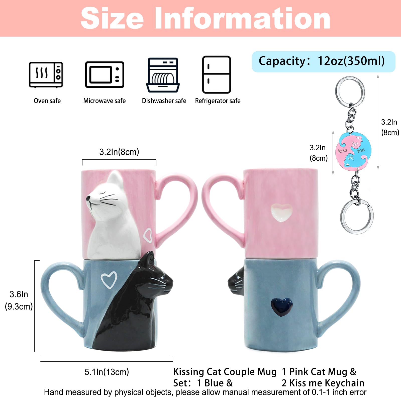 BigNoseDeer blue and pink mugs side by side, perfect for celebrations.