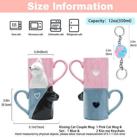 BigNoseDeer blue and pink mugs side by side, perfect for celebrations.
