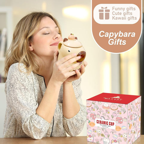 500ml capybara mug ideal for coffee, tea, or cocoa during relaxing moments.
